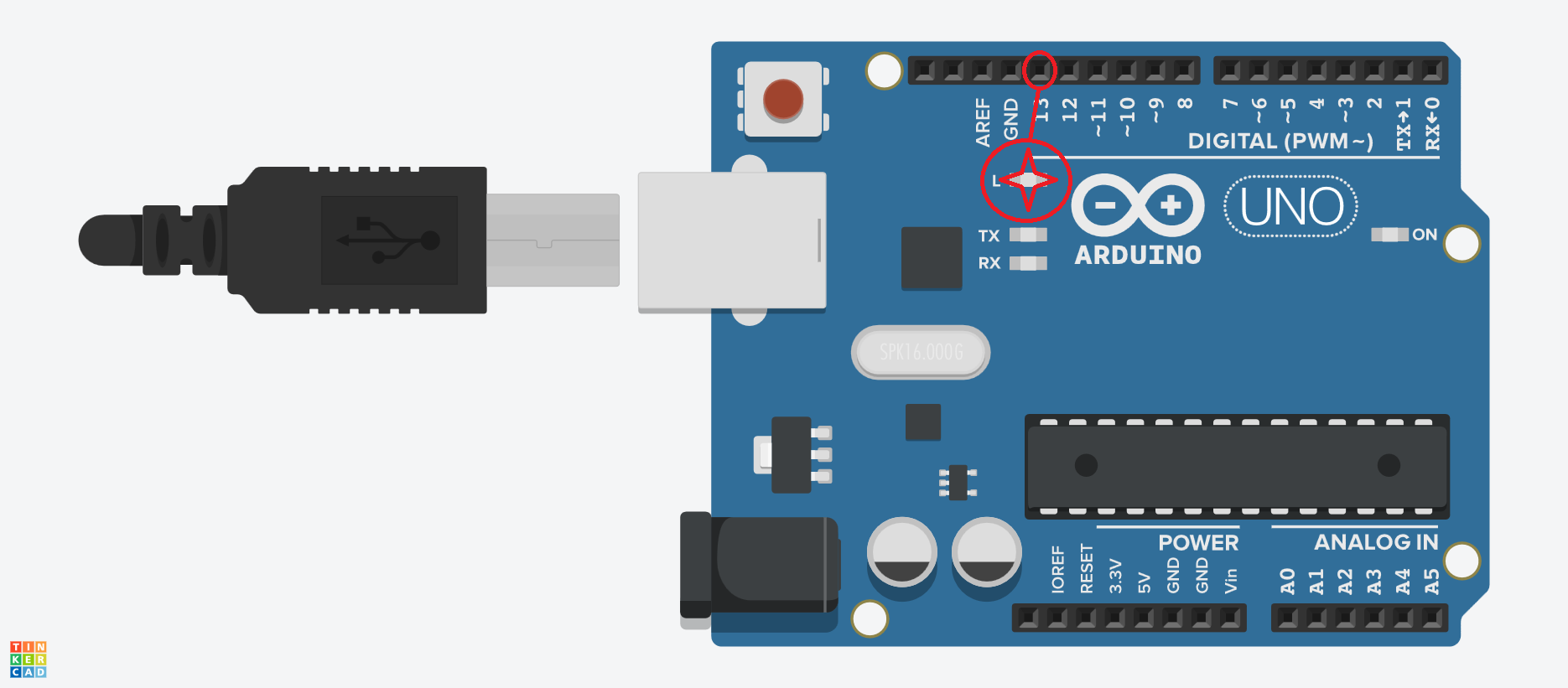 Светодиод на плате Arduino UNO